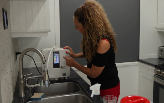 The water ionizer produces alkaline water and acidic water